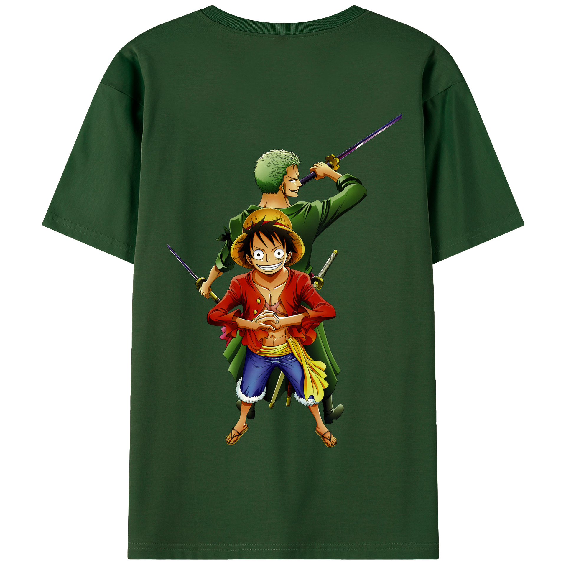 ワンピース モンキー・D・ルフィ ONE PIECE Monkey D. Luffy 綿100％半袖Tシャツ（背面プリント）
